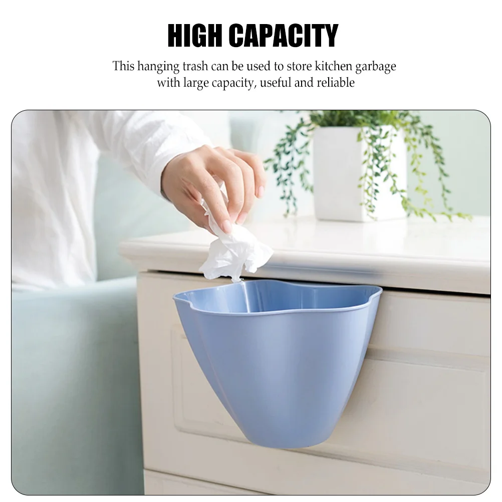 

3Pcs Hanging Trash Can Kitchen Garbage Natural Color Space Saving Portable Kitchen Waste Bin Plastic
