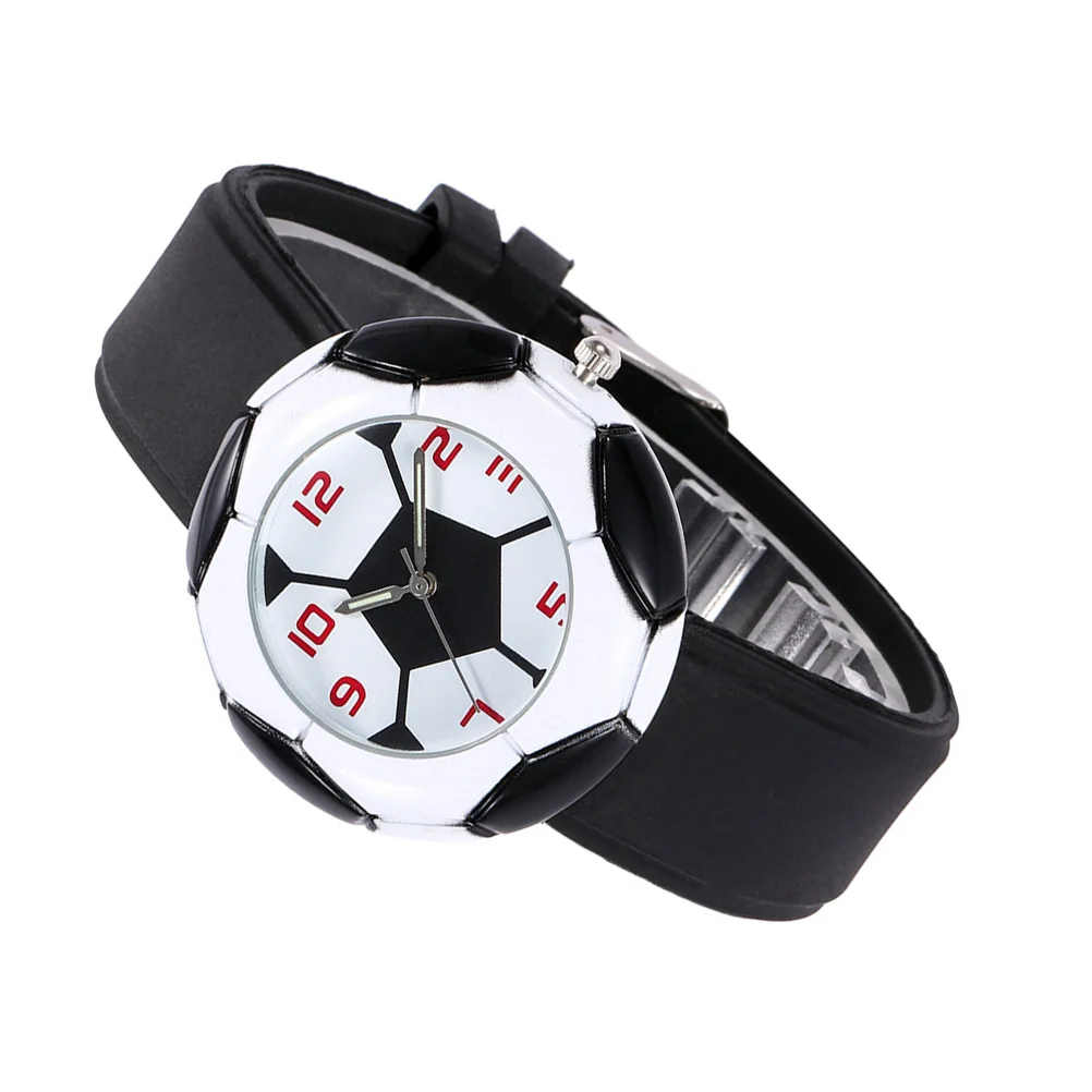 1 قطعة ساعة ضوء الليل الأسود لكرة القدم سيليكون مقاوم للماء كوارتز ساعة اليد لحفلة عيد ميلاد لصالح هدية #6