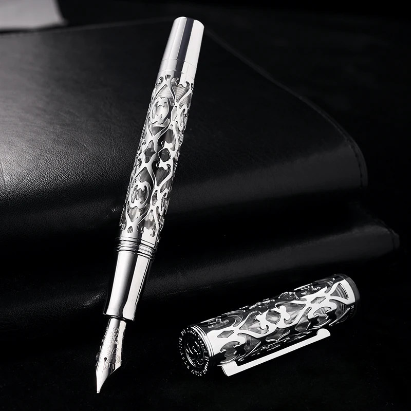 

Hongdian D1 Piston Fountain Pen EF/F Nib, Resin& Skeleton Hollow Writing Gift High-end Business Signature Pen