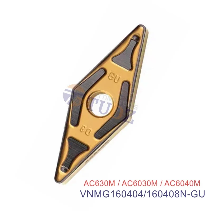 Original VNMG160404N-GU AC630M AC6030M AC6040M External Turning Tools Carbide Insert 160404 160408 N -GU CNC Lathe Cutter VNMG