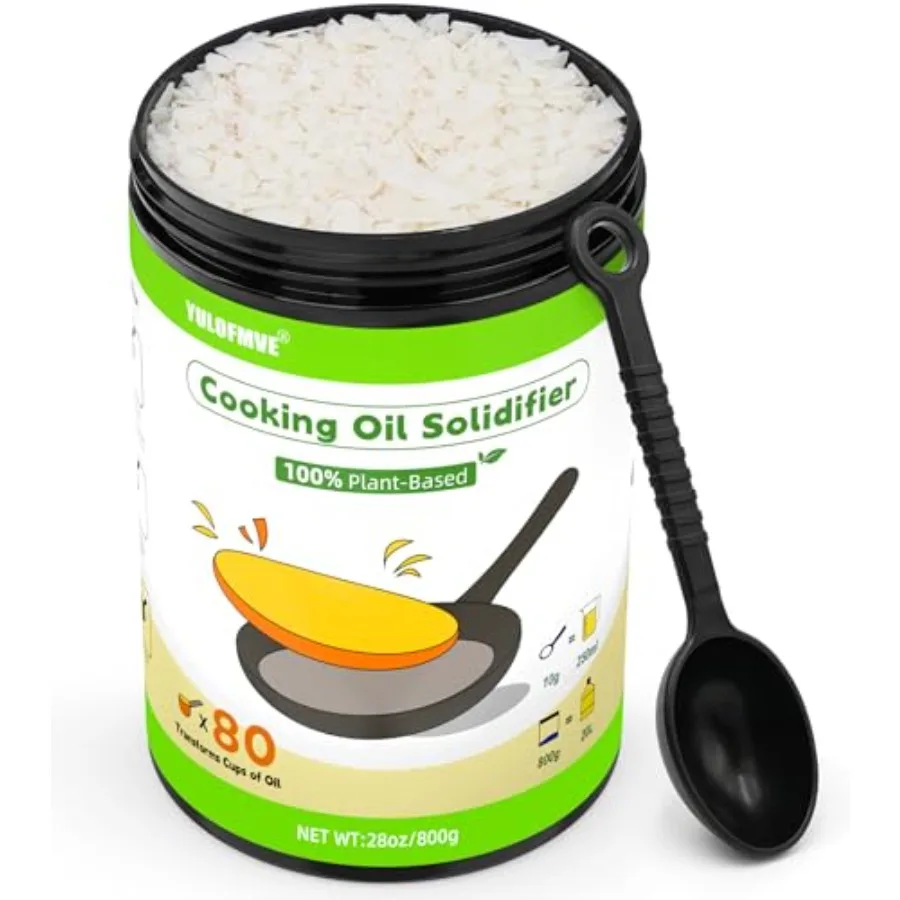 

Cooking Oil Solidifier Powder, Solidifies Up to 80 Cups from Mess, 100% Plant-Based Used Oil Solidifying Powder, Grease Hardene