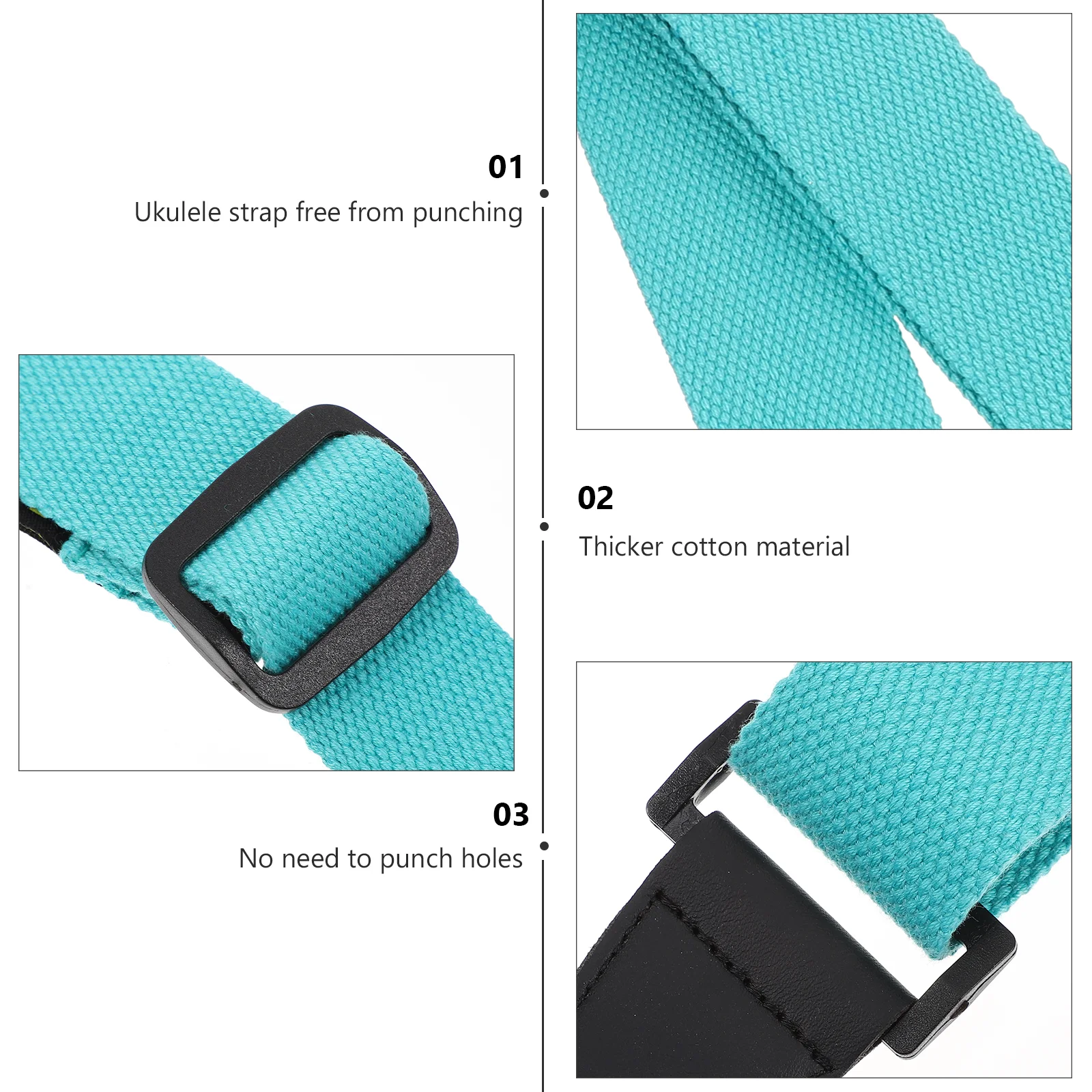 

Non-Punching Ukulele Strap Durable Fabric Accessory Adjustable Comfortable Edge Simple Design For Classical Hawaiian Acoustic