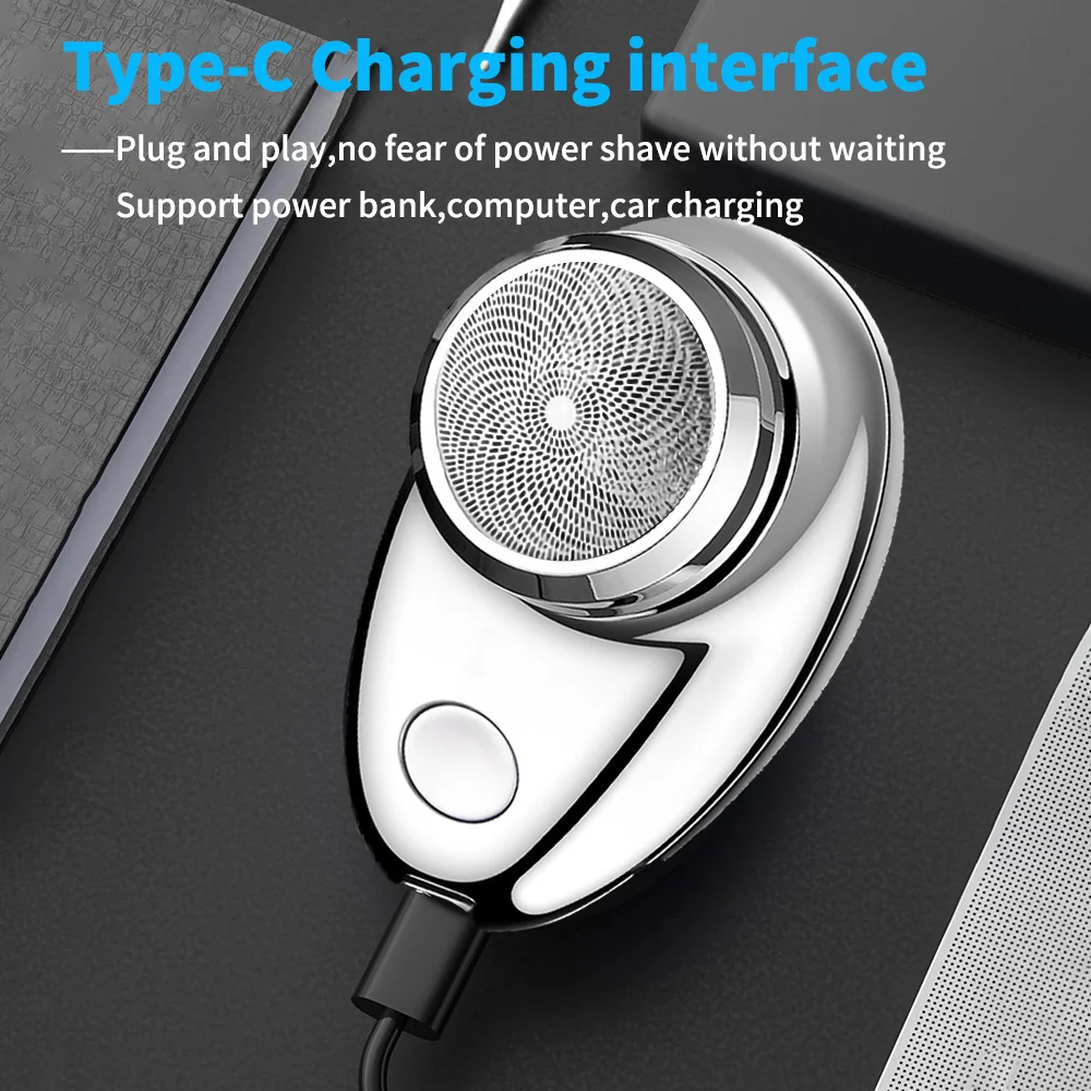 ماكينة حلاقة كهربائية شحن جيب صغير للسفر ماكينة حلاقة لاسلكية محمولة قابلة للفصل ماكينة تشذيب شعر اللحية للوجه