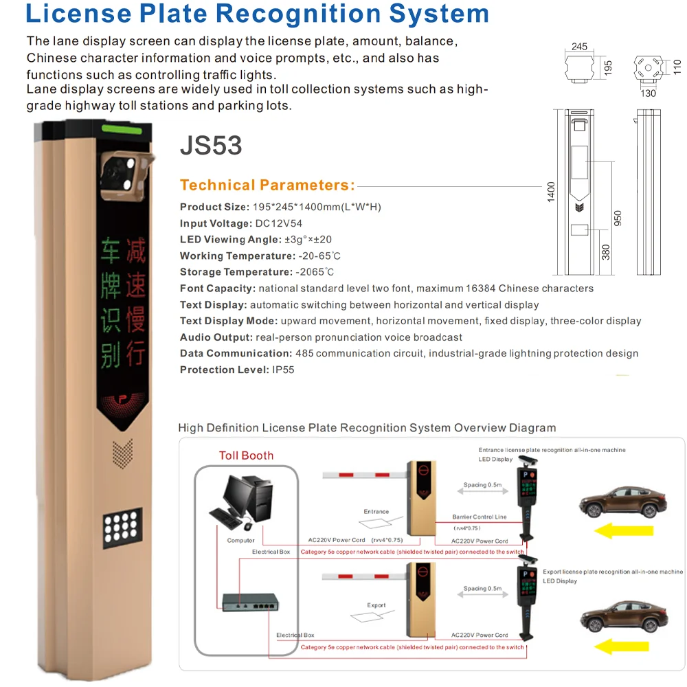 Perfect Smart Vehicle Model Detection 150KM/H Ip LPR the Roadway Security Camera With Strong Light Suppression Function