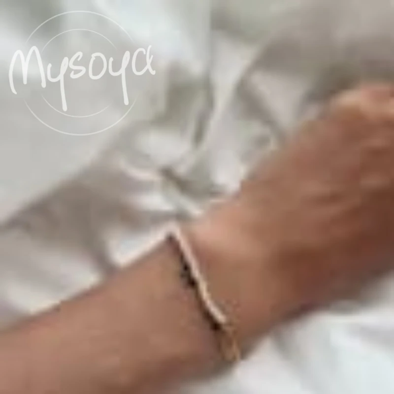 

MYSOYA White Freshwater Pearl Half-Chain Half-Bead Bracelet 2-3mm With Gift Box For Her/Him Birthday/Wedding/Christmas Gift