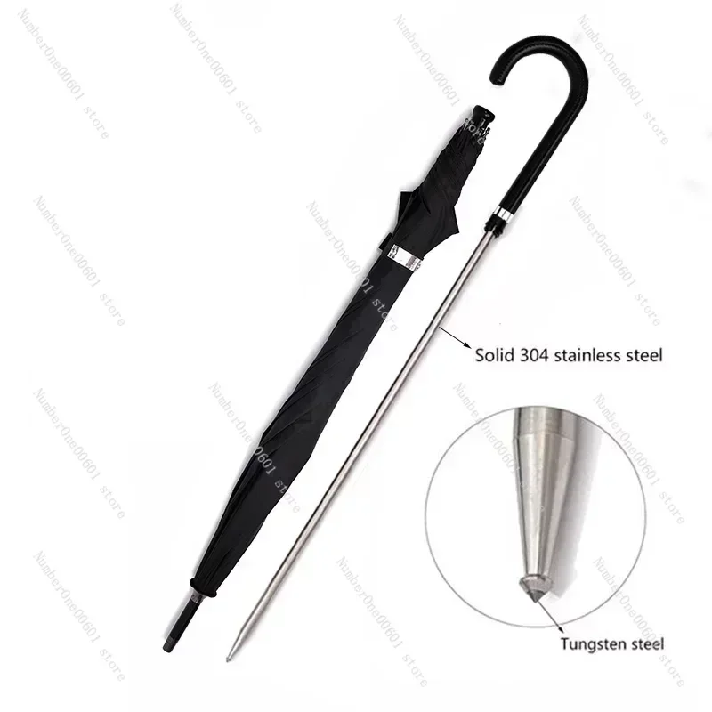 Walking Cane Stick Self Defense 2-In-1 Sturdy Windproof UV Protection Umbrella Suitable for Hiking Hanging Out On Raining