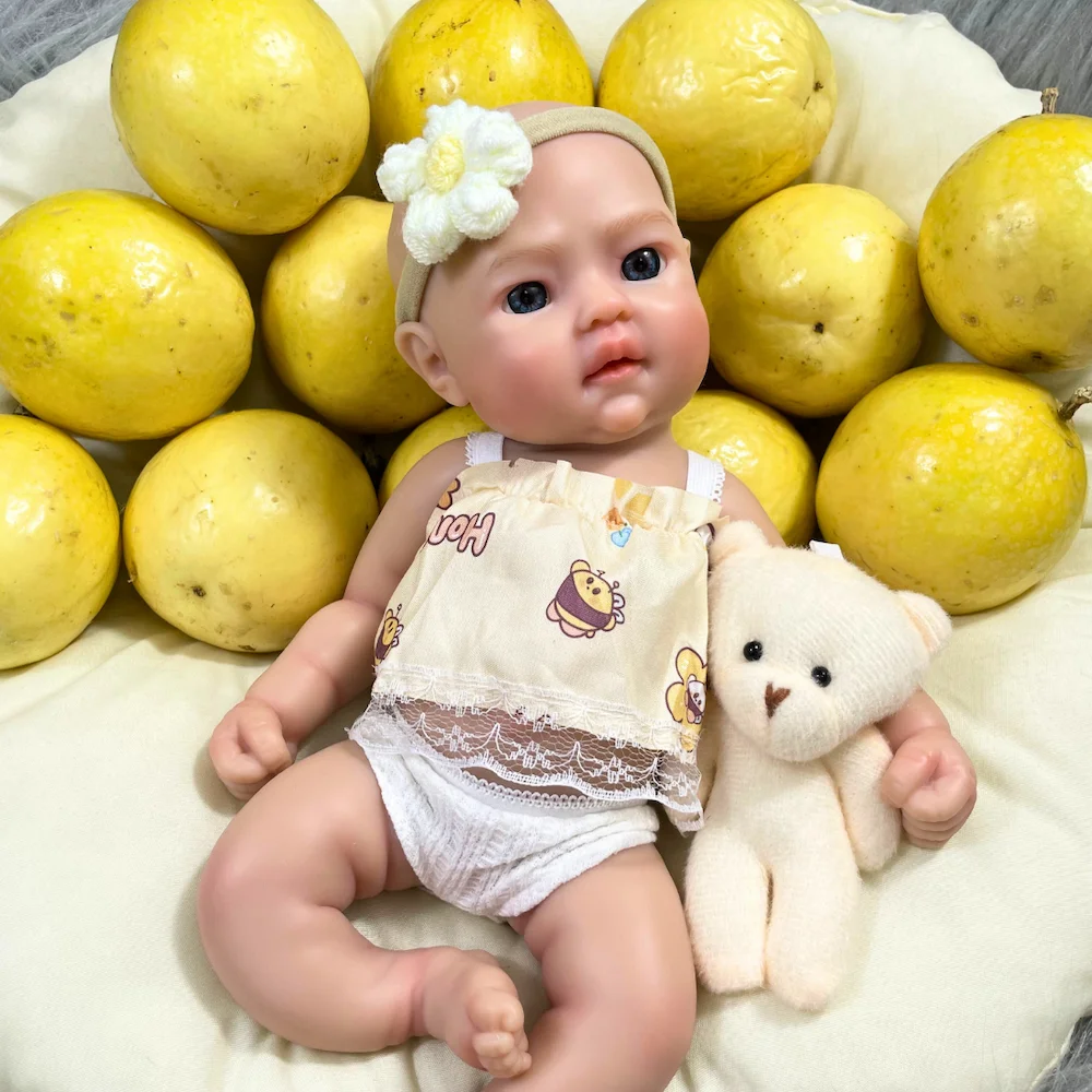 New Face Reborn Tina Full Solid Silicone Baby Doll Mini 13 Inch Washable Body Girl Silicone Doll Birthday Christmas Gift