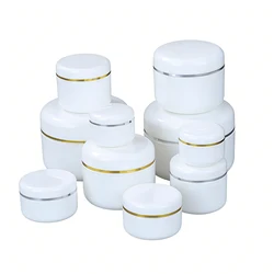 1 Bag 10g 30g 50g 100g 500g White with Gold Silver Circle Cream Jar Box Cosmetic Packaging bottle