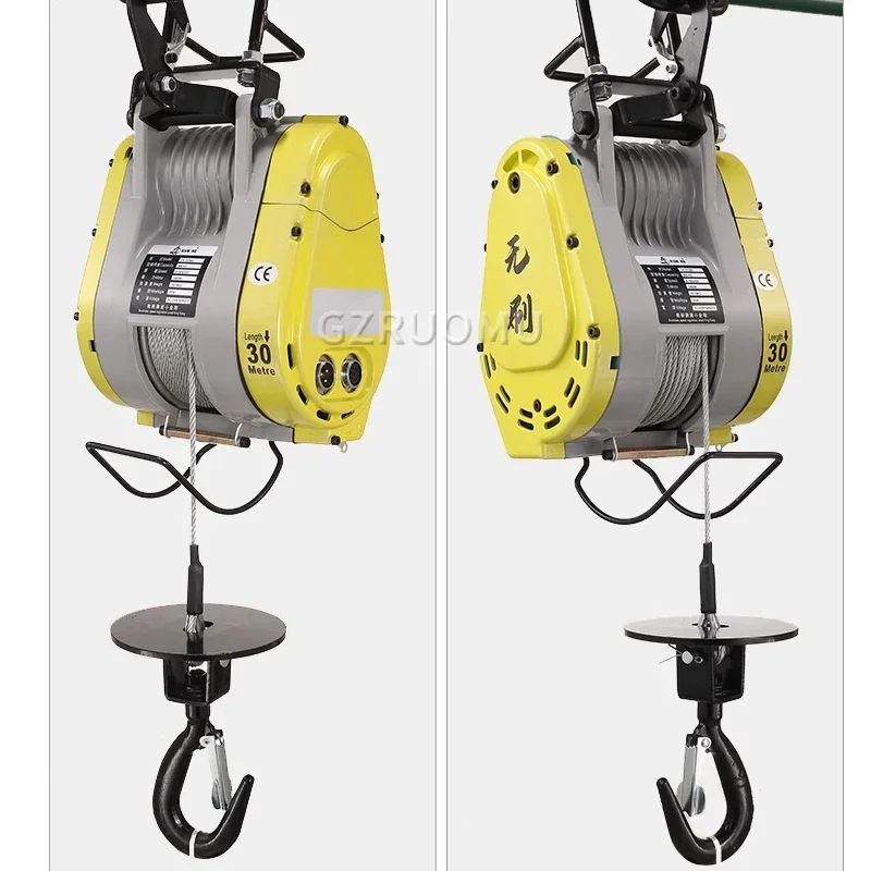 220V Electric Hoist Household Small Crane Portable Suspension Hoist Line Control Lifting Crane Lifting Tools And Equipment