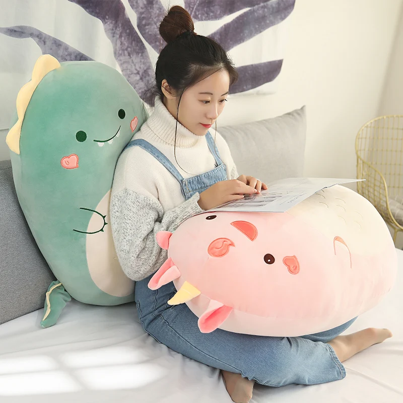 45/60/80CM 만화 공룡 유니콘 개 플러시 장난감 부드러운 동물 카와이 인형 귀여운 달래기 어린이를위한 생일 선물 어린이
