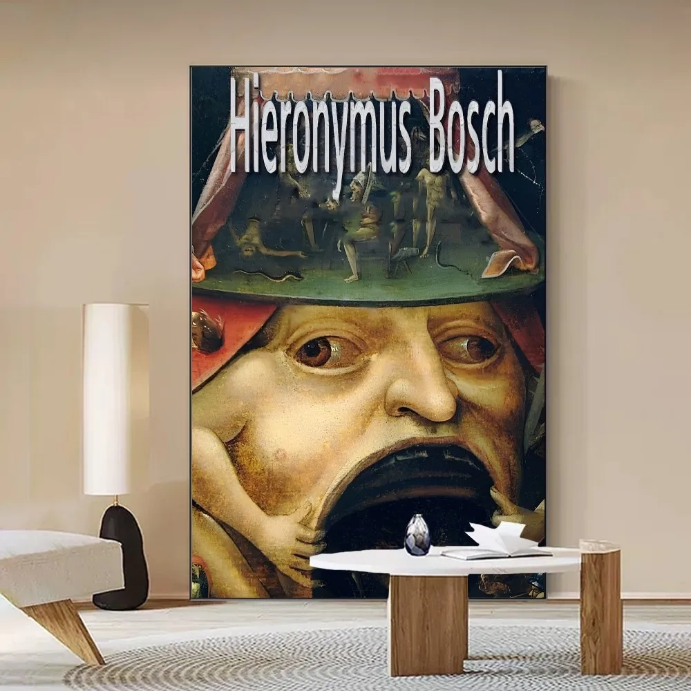 Hieronymus Bosch Surreal Artwork Poster Self-adhesive Art Poster Retro Kraft Paper Sticker DIY Room Bar Cafe Vintage Decorative