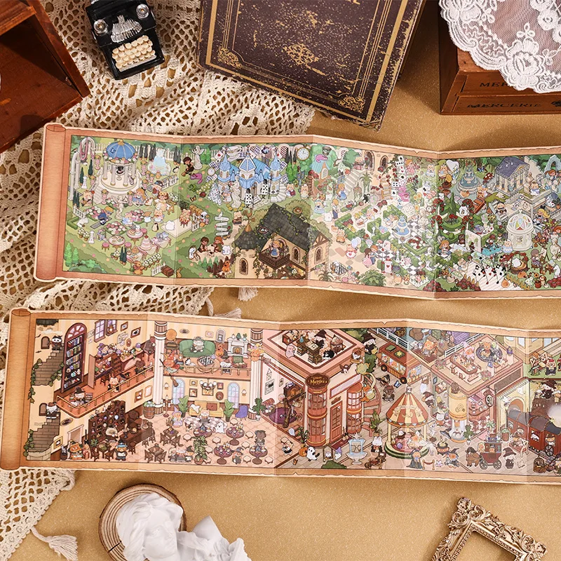 بطاقة عاشق 16 قطعة [سلسلة أليس فانتسي] ملصقات المناظر الطبيعية ماجيك وورلد التمرير نمط لطيف الحيوان سجل القصاصات مجلة القرطاسية