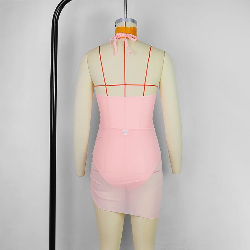 قطعتين بيكيني 2025 مثير المرأة قطعة واحدة ملابس السباحة الإناث تنورة صغيرة مجموعة البكيني Biquini ثوب السباحة لباس سباحة #6