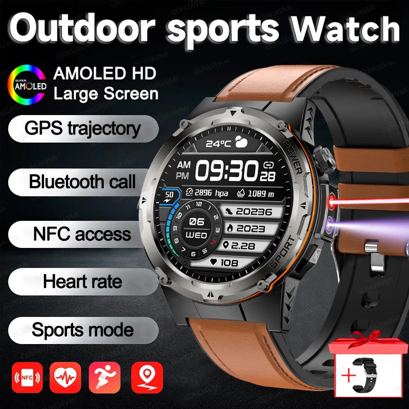 2025 NEW Popular Outdoors GPS tracker Sports Smart Watch Men 500mAh NFC HD Call IP68 depth waterproof Watch Men For Xiaomi Men