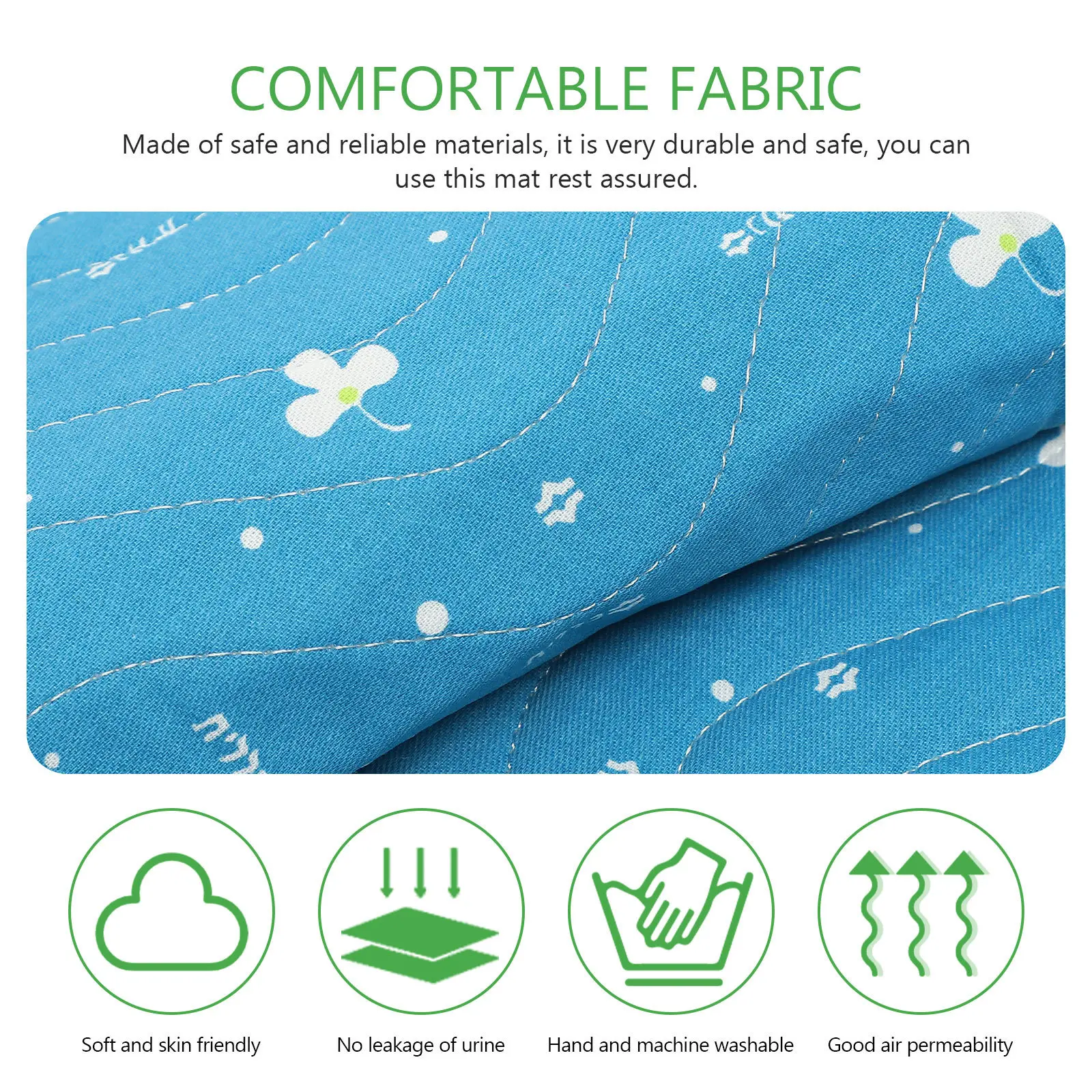 

Washable Waterproof Mattress Protector Reusable Incontinence Bed Pad For Babies Toddlers Elderly Breathable Foldable Safe