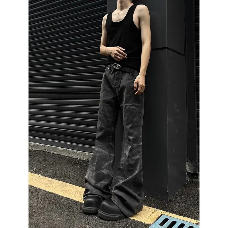 American autumn high street straight leg jeans for men and women trendy hiphop retro personality loose and wide leg casual pants