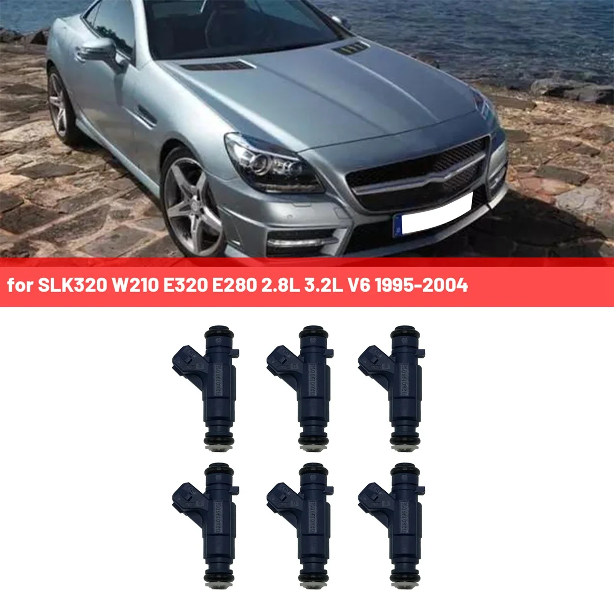 A1120780149 6 Injectors Fuel Injectors Car for Mercedes-Benz SLK320 W210 E320 E280 2.8L 3.2L V6 1995-2004