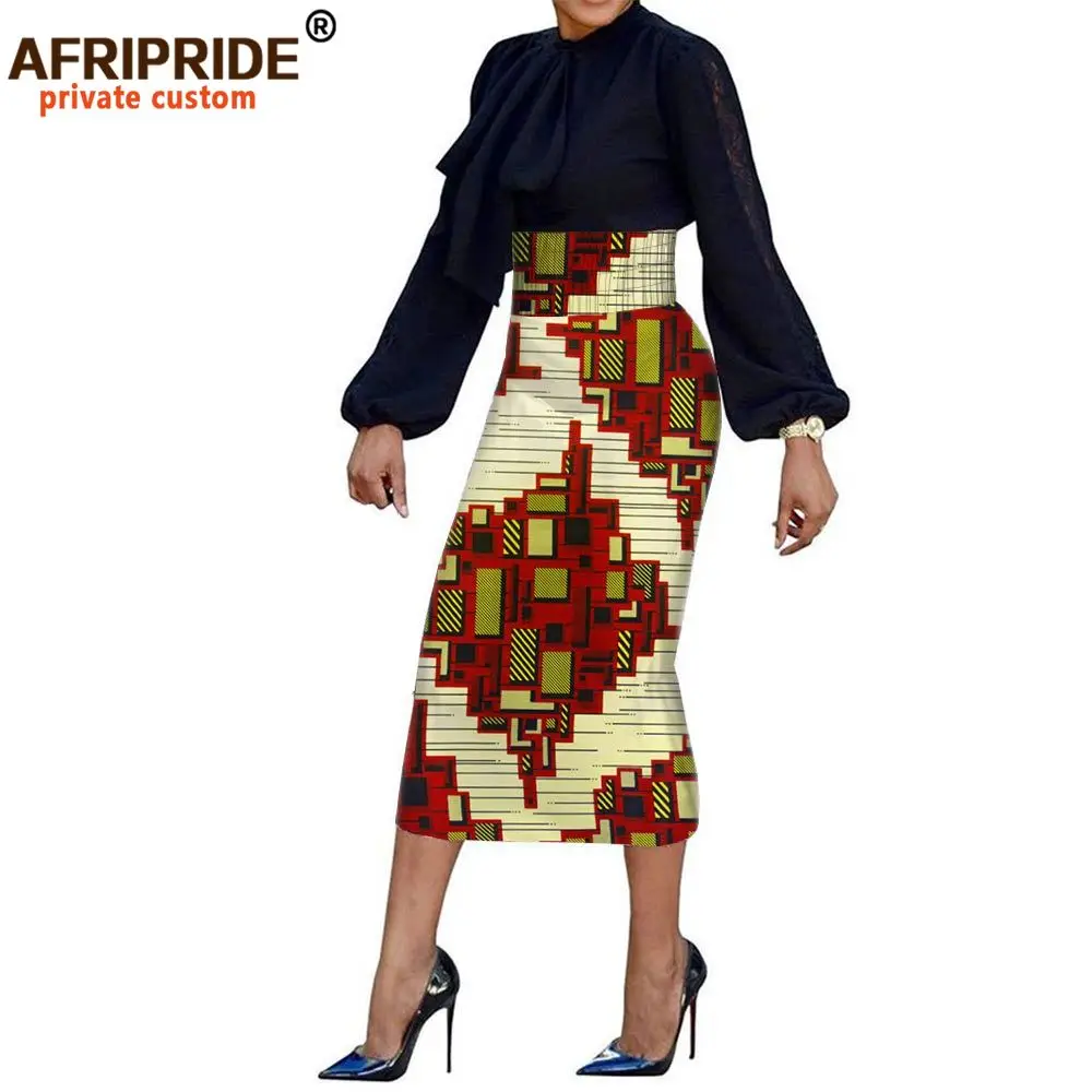 African Fashion Empire Pencil Skirt for Women AFRIPRIDE Tailor Made Mid-calf Length Women Cotton Skirt A1927001