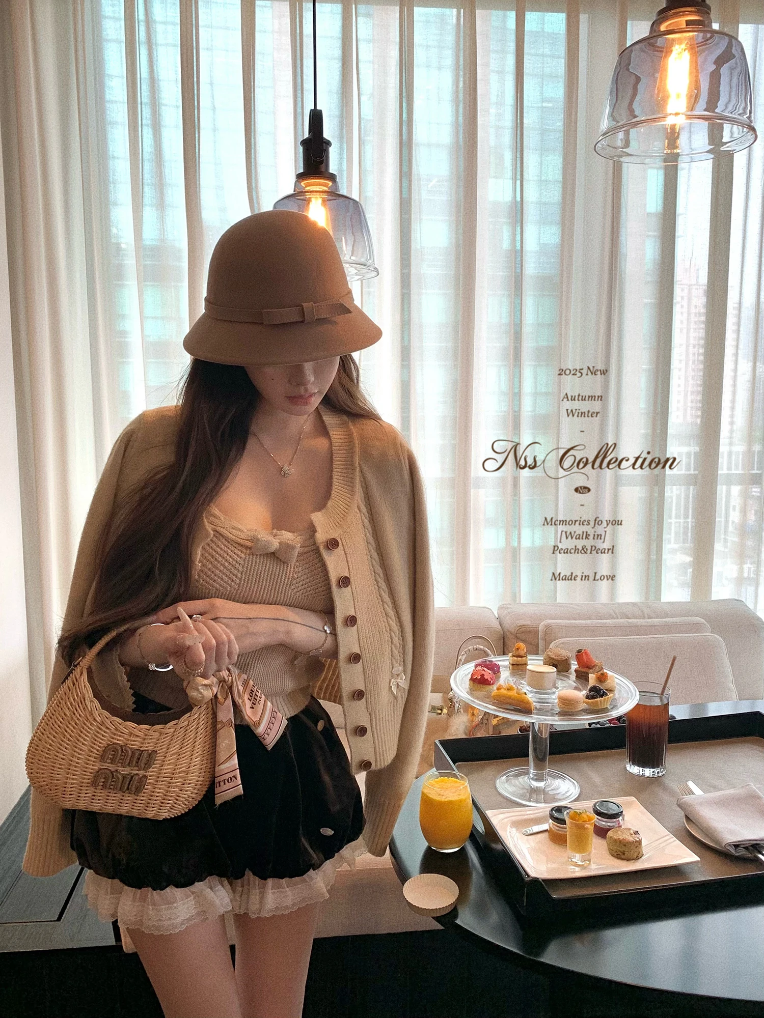 

Sweet Bla Velvet Pumpkin Pants orts Вязаный кардиган Верхняя одежда Коллекция NSS Женская мода Осень 2025 г.