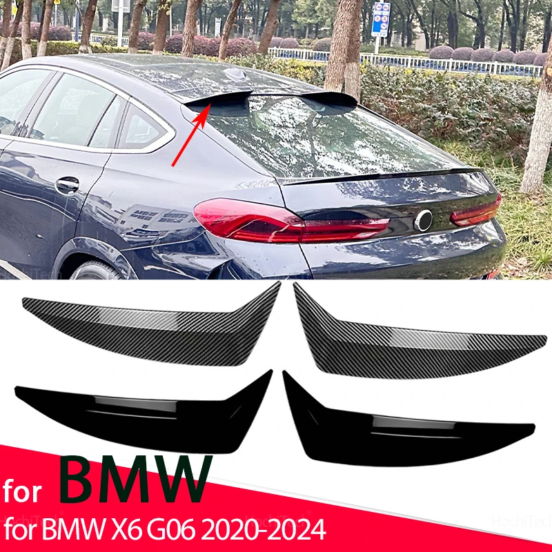 

Для BMW X6 G06 2020 2021 2022 2023 2024 Автомобильный задний спойлер Сплиттер крыши Хвостовое крыло Удлинитель окна Комплект тюнинга Глянцевый черный