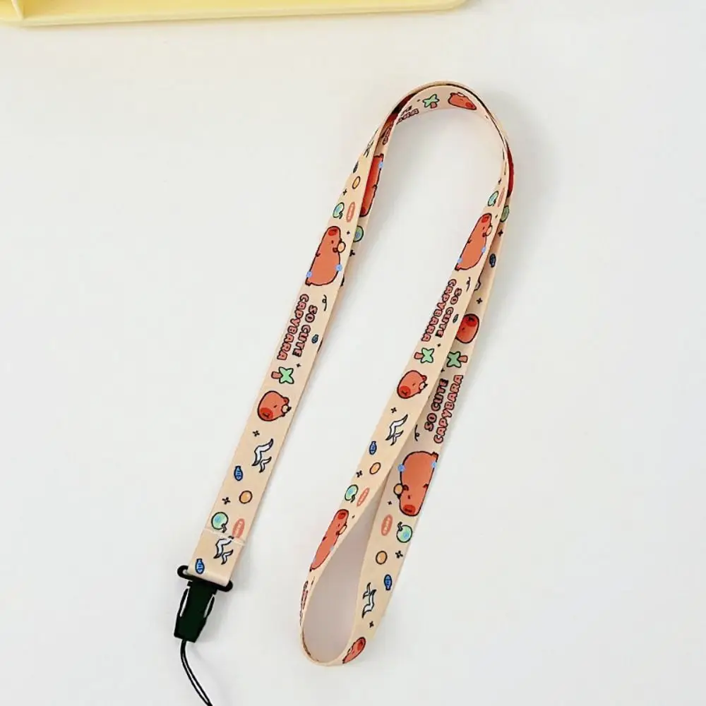 New Capybara Phone Case Strap Polyester Material Cartoon Keychain Hanging Rope 45cm Lovely USB Drive Rope