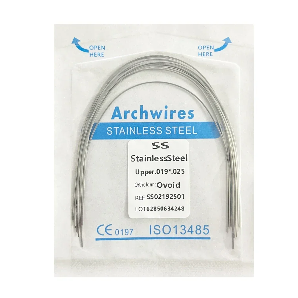 10 pièces/paquet fils d\'arc dentaire orthodontique Super élastique NITI rond Rectangle arc inférieur/supérieur 012/014/016/018/020/16x16/16x22
