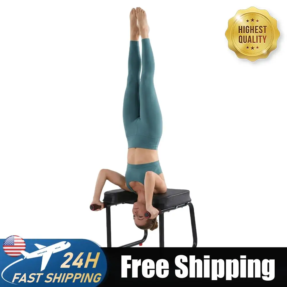 

Стул для йоги с металлическим каркасом и противоскользящим ковриком, сиденье для инверсионной упражнения с подушками из ПУ, для тренировок, фитнеса и спортзала