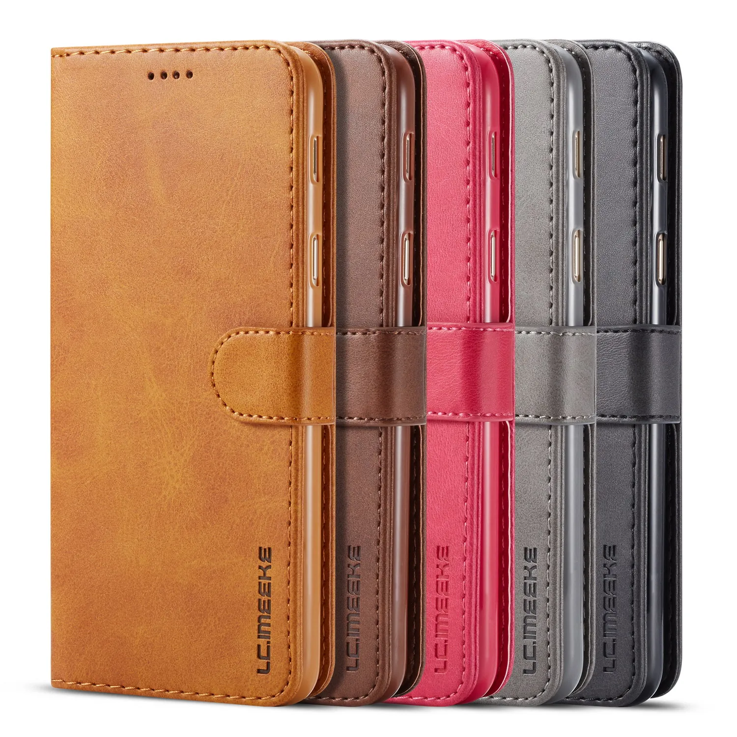 AZNS Case for Samsung Galaxy A6 magnetic attraction PU Leather Case for Samsung Galaxy A6 Plus A6+ 2018 Holster Wallet Case