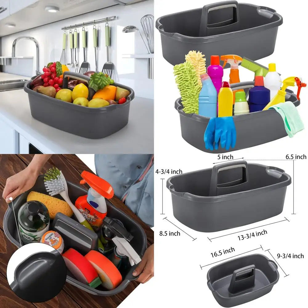 

Large Plastic Cleaning Organizer Caddy with Handle for Dorm, Garden, and Bathroom Storage