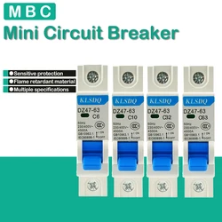 DZ47Z-63 DPN 1P Mini Circuit Breaker 6A 10A 16A 20A 25A 32A 63A Household Circuit Air Switch Din Rail Mounting Cutout  Miniature