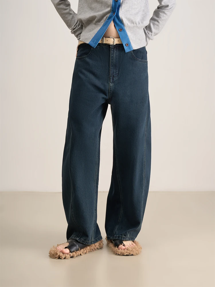 

Джинсы LANVIVIER с высокой талией, широкими штанинами, синие, в стиле ретро, с цветными вставками, арк-пэчворк, вырезы, деним, для женщин