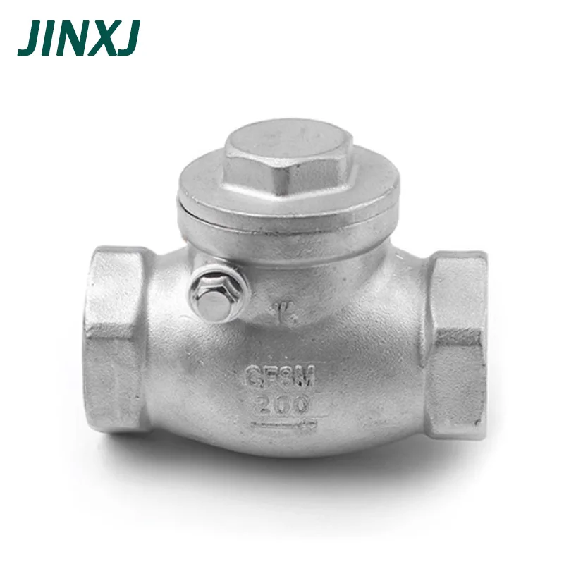 304 Stainless Steel Internal Thread 1/4 3/8 1/2 1 3/4 Horizontal Type Swing Check Valve Screw Thread Swing One-way Valves DN8/20