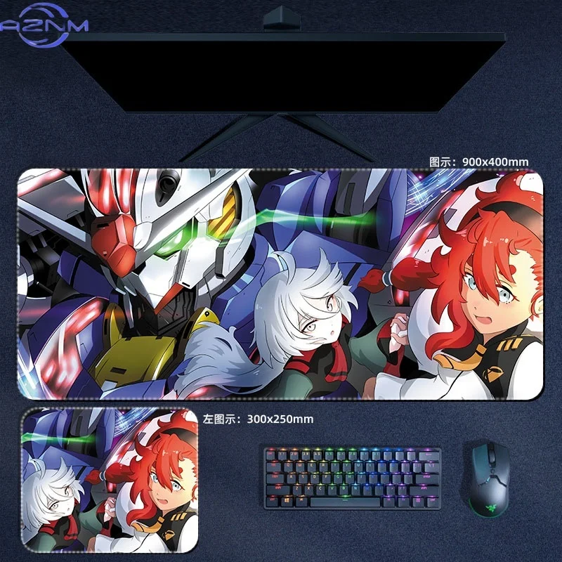 Anime The Witch From Mercury Mouse Pad Cool Gundam Mousepad 900X400MM Computer Laptop Gamer Padding Desk Mats