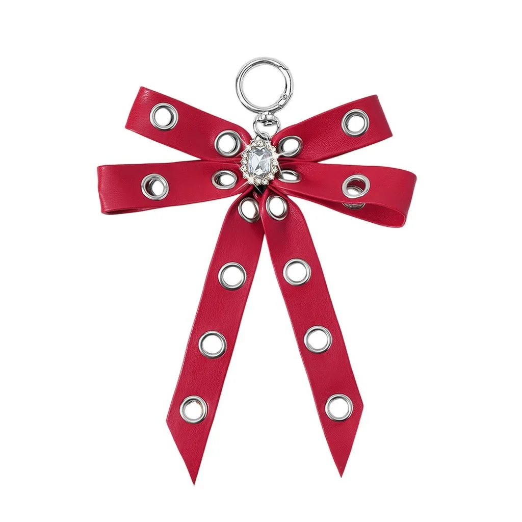 Hair Clip Leather Bow Hair Clip Leather Bow Key Chain Retro Multi Use Key Chain For Car Keys Totes Theme Parties