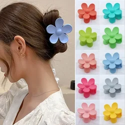 Ncmama Korea Flower Shape Cabelo Garra Clips Mulheres Doce Meninas Sólidas Caranguejo Cabelo Garras Rabo de Cavalo Hairpin Barrette Headwear Acessórios