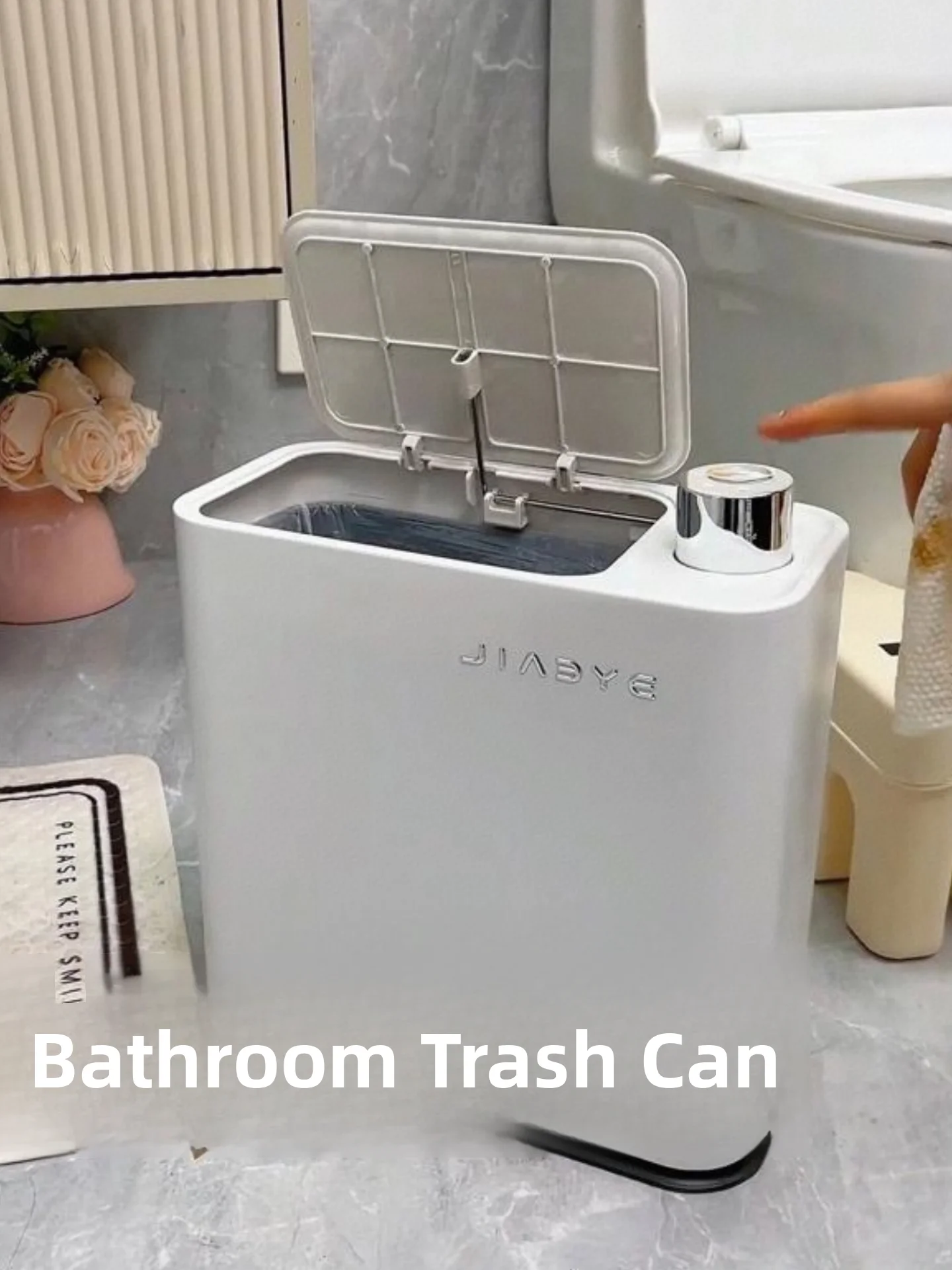 

Large Capaci Batoom Bedroom Kitchen Living Room Tra Can with Lid Home Use Plastic Long Cylinder ape Garbage Can