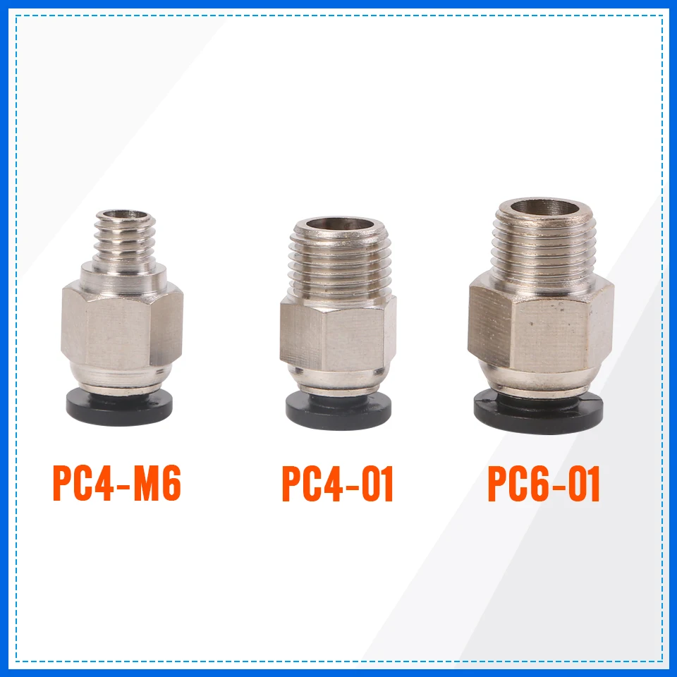 Pneumatic Connectors Bowden Extruder J-head Hotend for OD 4mm or 6mm PTFE Tube Quick Coupler j-head Fittings 3D Printer Parts