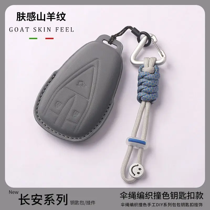 Funda de cuero PU para llave de coche Macaron, funda Fob para unidad Changan CS35PLUS CS55 PLUS CS75 PLUS Eado UNI-T UNI-K Oushang X5 X7 EV EADO