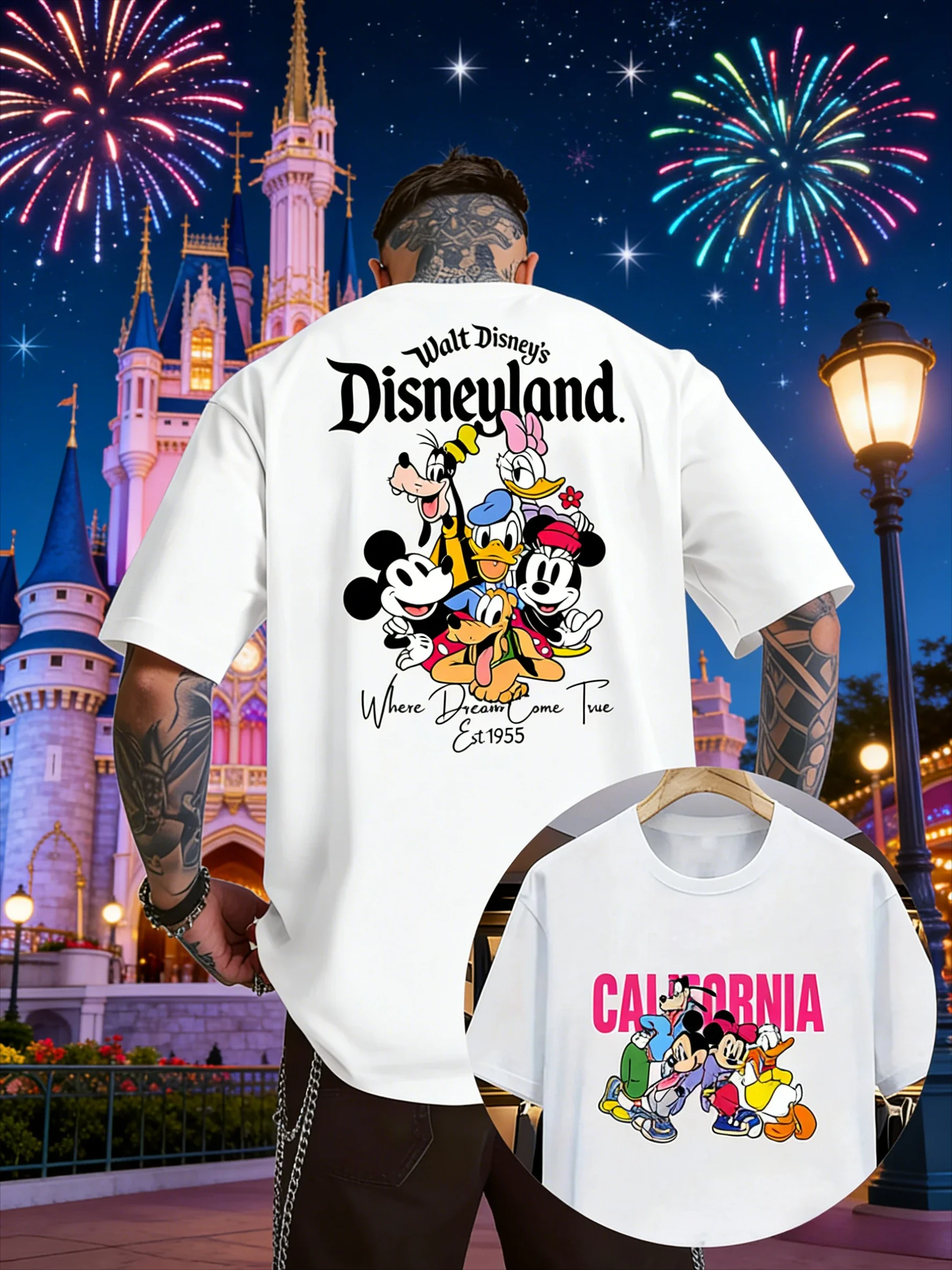

Summer 2025-26 Disney Classic Mickey Mouse Printed Pure Cotton T-shirt, Fashionable Loose Short-sleeved, Unisplesy