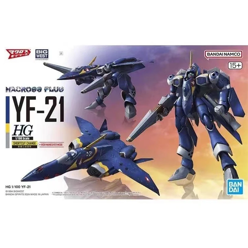 Bandai Original Anime The Super Dimension Fortress Macross HG YF-21 Action Assembly Action Toys Collect Gift for Children Decora