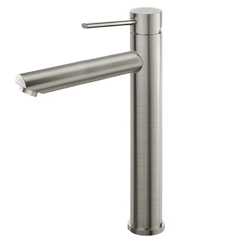 

Factory Supply High Quality Watermark Wels Brushed Round Tower Basin Mixer Faucet Vanity Tall Bathroom Taps