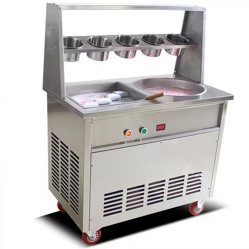 2025 آلة لف الآيس كريم المجمدة آلة الآيس كريم المقلية آلة لف الآيس كريم المقلي