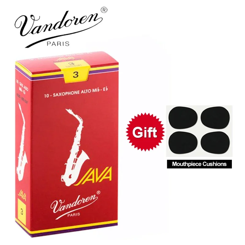 

Original France Vandoren JAVA Alto Sax Red Reeds / Eb Alto Saxophone Reeds 2.5# 3.0# 3.5# Box of 10 [With Gift]