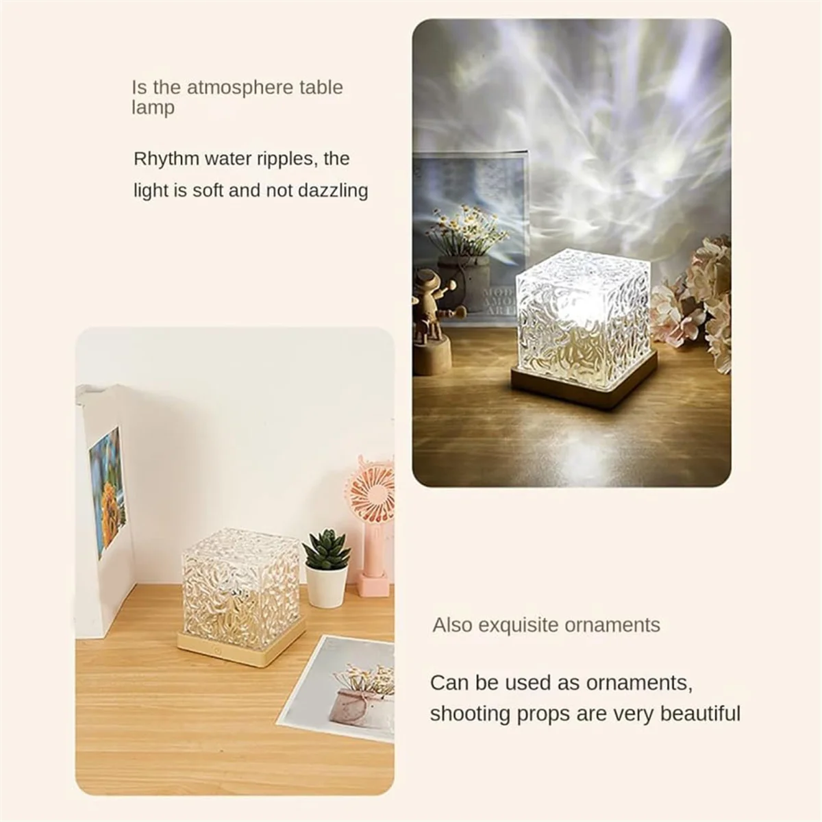 Aurora-Northern Lights Lamp,Wave Cube Lamp,Ocean Wave Projector, Water Wave Effect Lights para o quarto-C, 16 cores