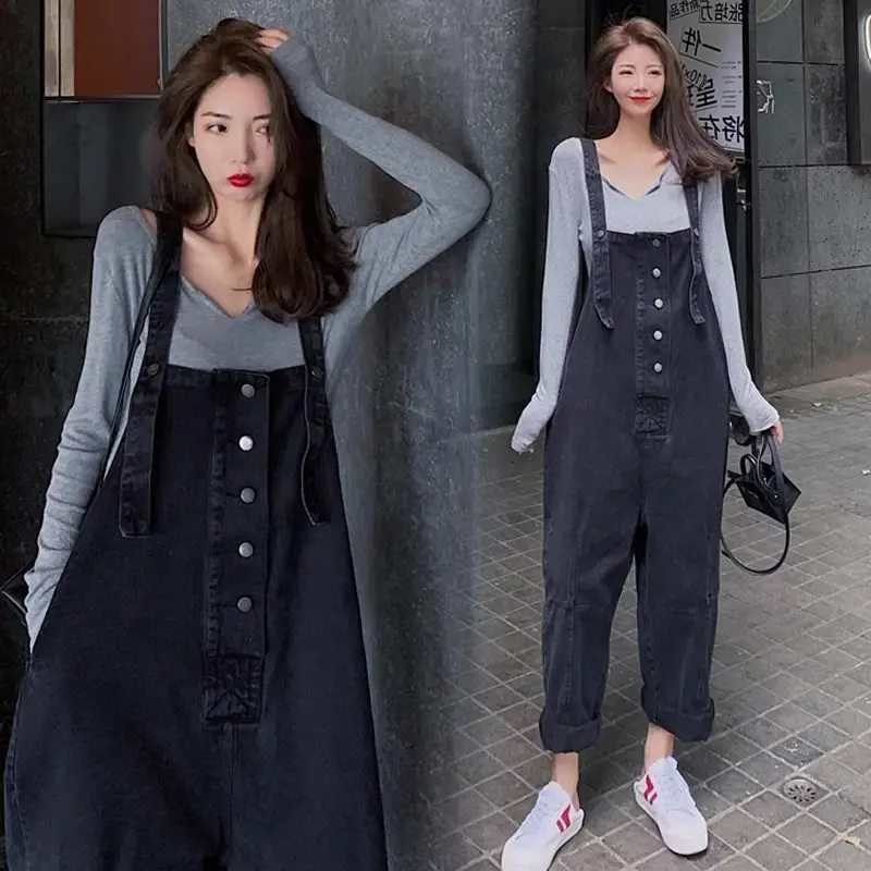

Slimming Effect Design Denim Overalls for Women High Waist Long Pants Spring Autumn Season Faionable plus Size Jeans