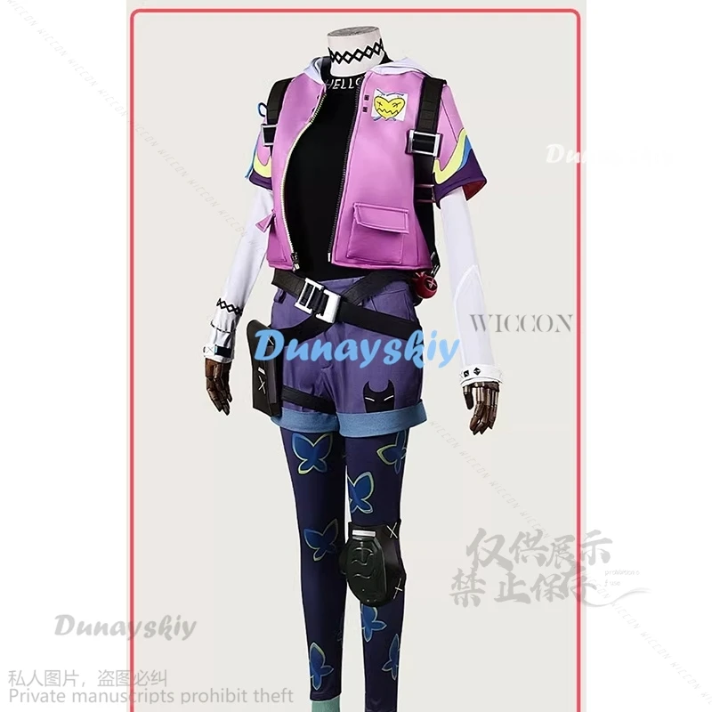 Game VALORANT Clove Cosplay Costume Shoes Wig Role Play Uniform Halloween Carnival Party Christmas Outfit Prop Bag Set Suit Cos