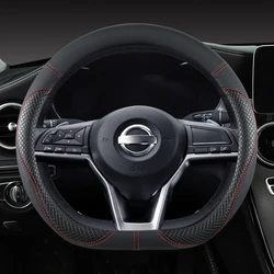 D Shape Car Steering Wheel Cover For Nissan X-Trail Qashqai March Serena Micra Kicks 2017-2019 Altima Teana 2019 Sentra 2022