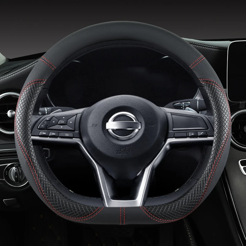 Pokrowiec na kierownicę samochodową w kształcie litery D do Nissan X-Trail Qashqai March Serena Micra Kicks 2017-2019 Altima Teana 2019 Sentra 2022