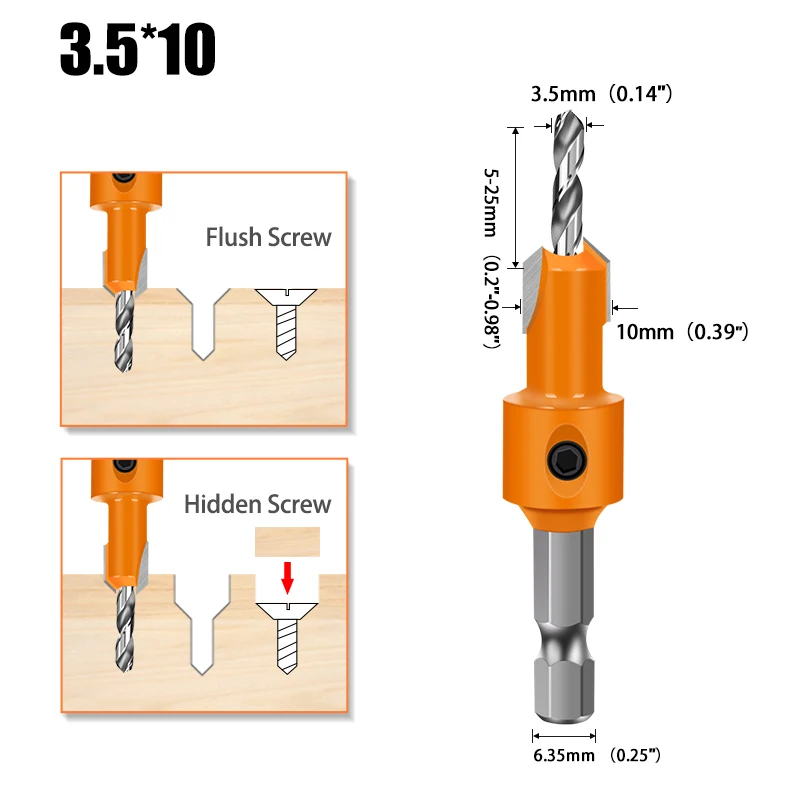 Sechskantschaft HSS Holzbearbeitung Senker Fräser Schraubenausdreher Remon Abriss für Holzfräser – Detail 9