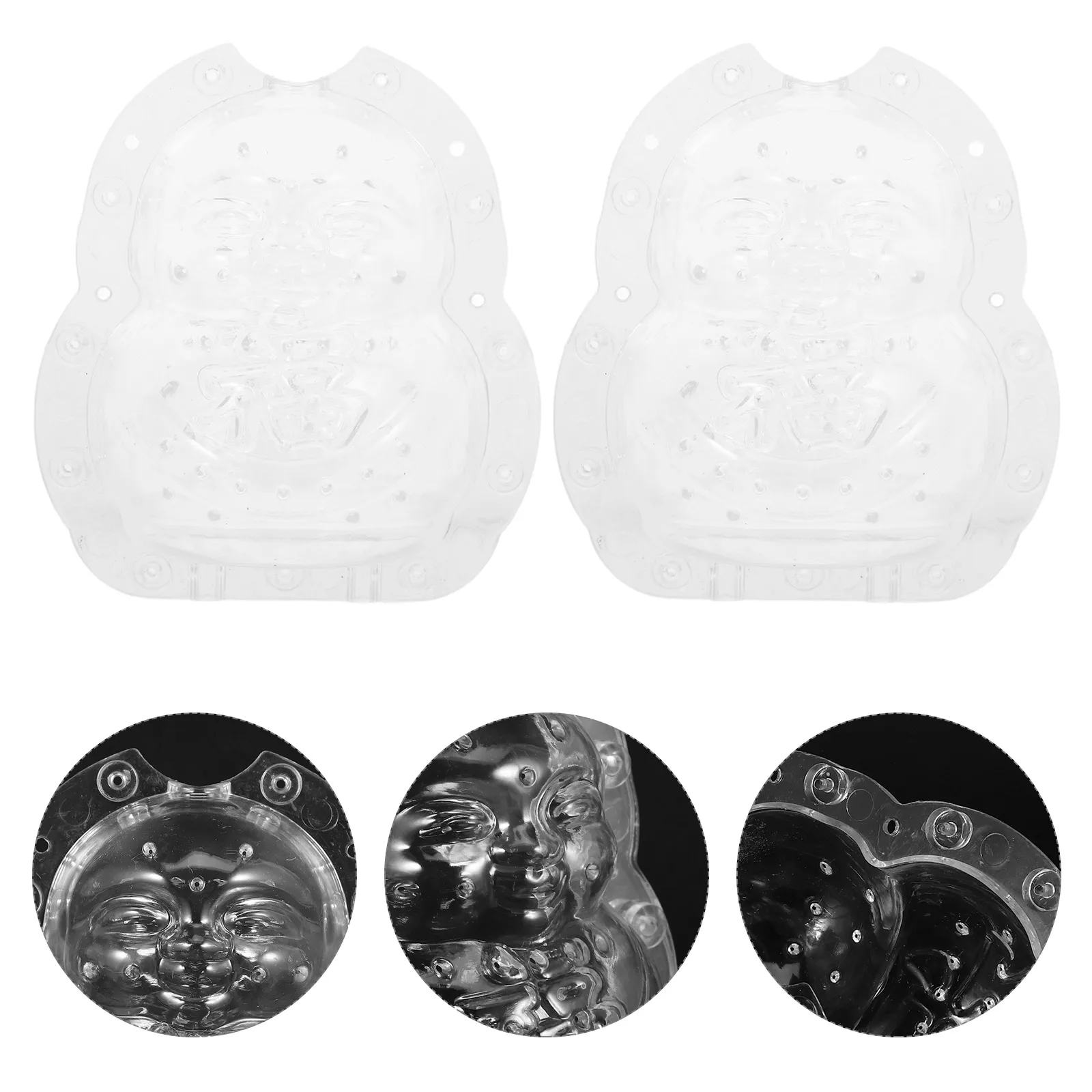 

2pcs Transparent Forming Transparent Small Adorable Buddha Shaping Mold Multi-Function Shaping Mold Diy Garden Supply